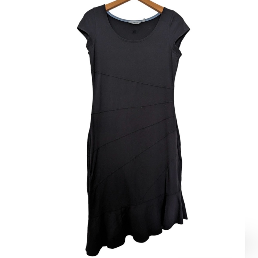 Athleta Crescendo Asymmetrical Black Dress